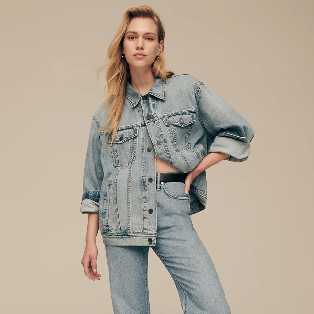 Madewell Oversized Trucker Jacket in Fitzgerald Wash Size S